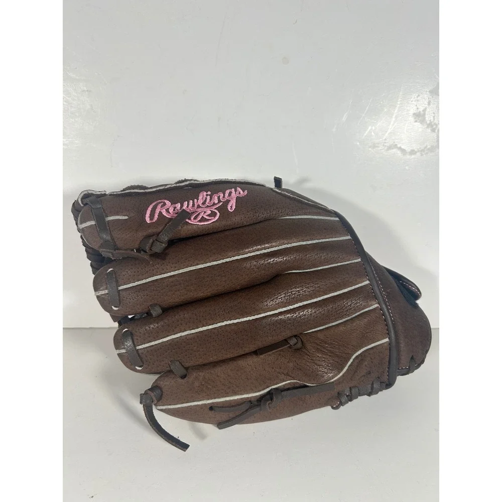 Rawlings‎ Fastpitch Softball Glove 11.5 Inch Brown Pink Leather FP115 Basket Web